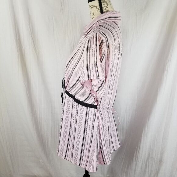 Motherhood Maternity Pink & Brown Collared Blouse Size 1X - Picture 4 of 8